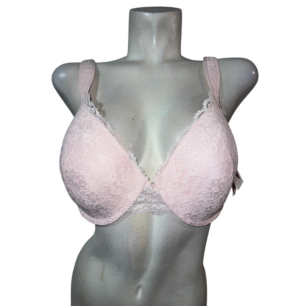 New Jessica Simpson Lingerie Pink Lace Full Coverage Underwire Bra Size 42C NWT